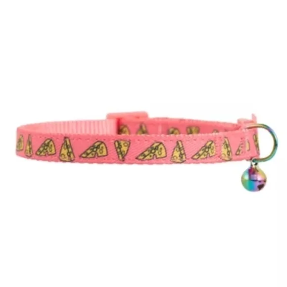 Whisker City NWT Pink Exclusive Cheese Print Easy Release Adult Cat Collar - Picture 6 of 7